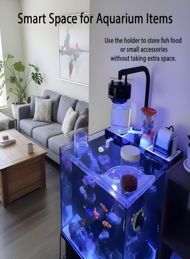 BEVINKATE Aquarium Plant Holder for Rimless Fish Tank - 2 Pcs Corner Shelf for Fish Tank Top, Aquatic Plant Planter & Organizer for Aquatic Plants, Decor, and Accessories (White) - Image 4